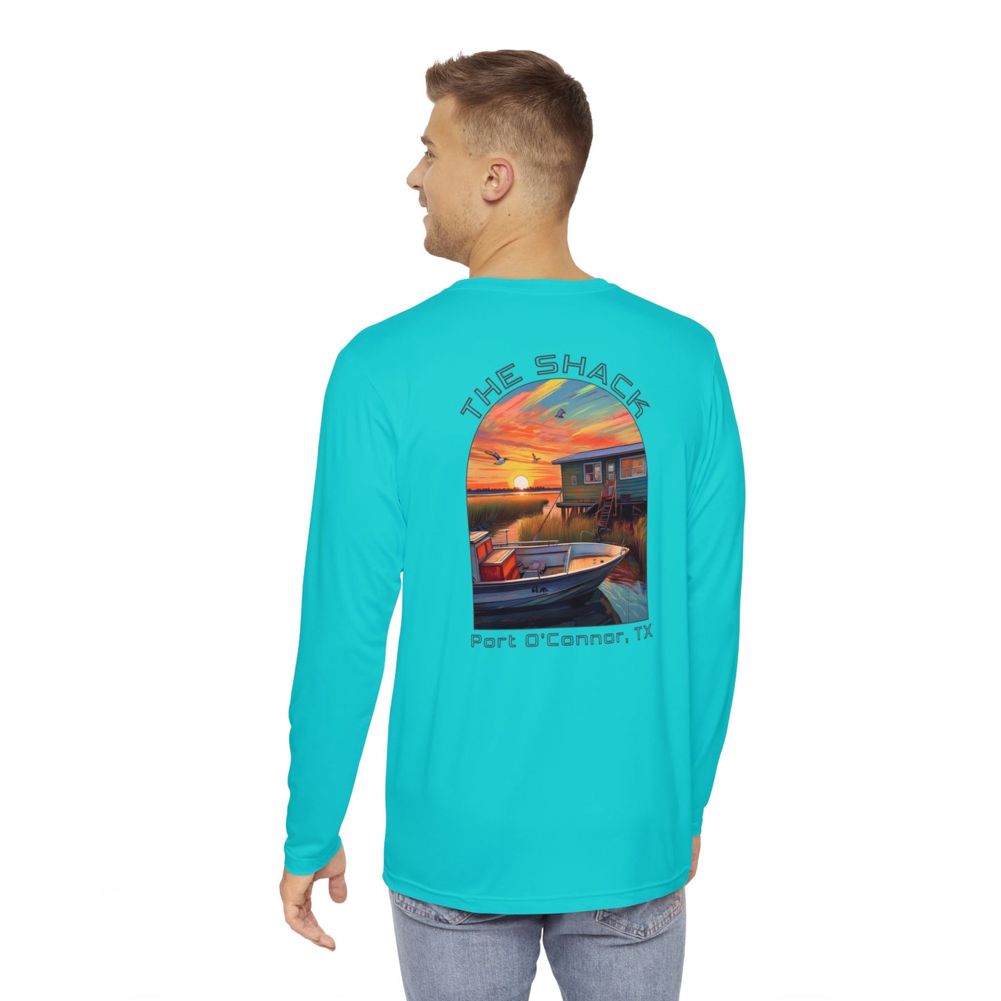 Men's Long Sleeve Shirt - The Shack, Port O'Connor TX Adventure Tee
