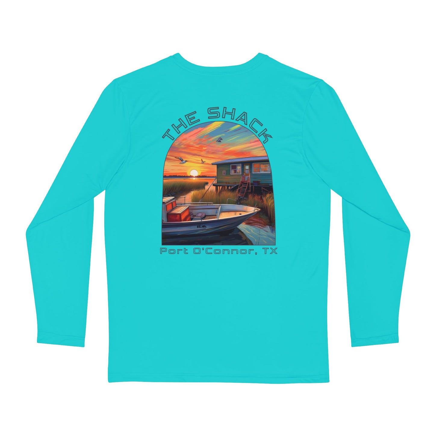 Men's Long Sleeve Shirt - The Shack, Port O'Connor TX Adventure Tee